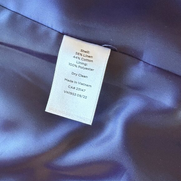 Talbots Linen Blend Blue Chambray Blazer Petite - Picture 6 of 6